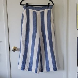 Madewell Huston Striped Pull-On Crop Pants